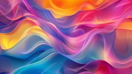 Obraz premium fluid and dynamic background with vibrant rainbow gradients and curved shapes creating a sense of motion abstract digital art