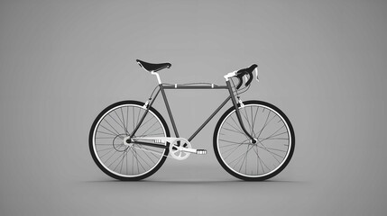 Object Bicycle: Minimalist Flat Vector Illustration
