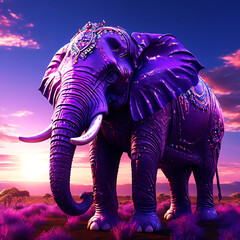 Obraz premium elephant in sunset