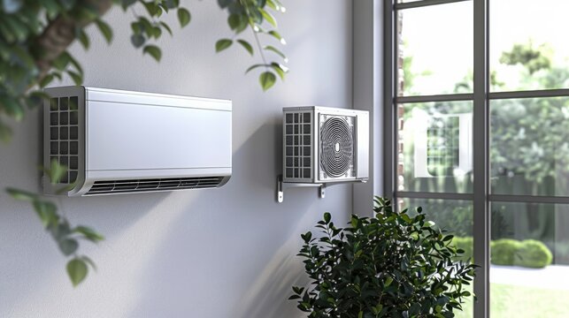 Representation of split air conditioner units.

