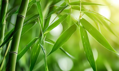 Green bamboo close up texture background, Ai Generated