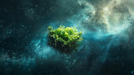 Kale in the galaxy: a surreal cosmic illustration