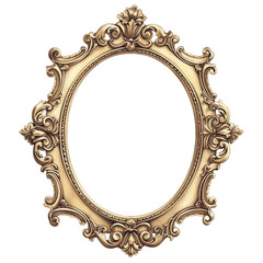 Vintage Oval Frame Oil Painting Style transparent background