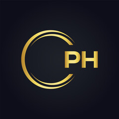 PH logo. P H design. White PH letter. PH, P H letter logo design. P H letter logo design in FIVE, FOUR, THREE, style. letter logo set in one artboard. P H letter logo vector design.
