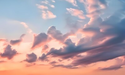 Obraz premium Clouds in the light blue sky, Ai Generated