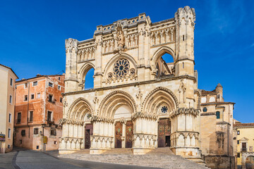 Fototapeta premium Cuenca, Castile-La Mancha, Spain: Medieval cathedral of Cuenca; romanesque and gothic style cathedral