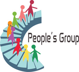 circle spiral vector logo design with people. Suitable for business, web, health and art
