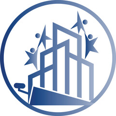 Modern Real Estate logo , Corporate real estate business logo vector blue and white vector template