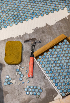Tile Construction in Residential Home Improvement renovation sponge