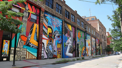 Fototapeta premium Graffiti art on the walls, decorations that create beauty for buildings