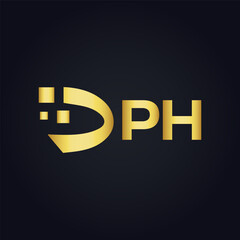 PH logo. P H design. White PH letter. PH, P H letter logo design. P H letter logo design in FIVE, FOUR, THREE, style. letter logo set in one artboard. P H letter logo vector design.