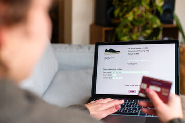 Online shopping, entering credit card details