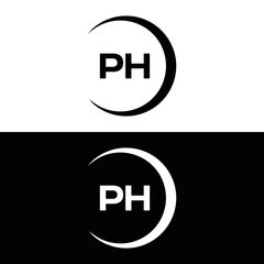 PH logo. P H design. White PH letter. PH, P H letter logo design. P H letter logo design in FIVE, FOUR, THREE, style. letter logo set in one artboard. P H letter logo vector design.