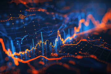 modern business stock market graph and chart