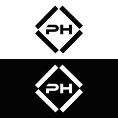 PH logo. P H design. White PH letter. PH, P H letter logo design. P H letter logo design in FIVE, FOUR, THREE, style. letter logo set in one artboard. P H letter logo vector design.