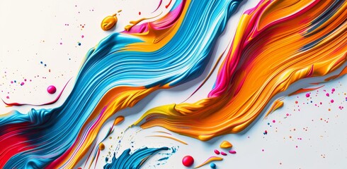 abstract background with colorful paint brush strokes