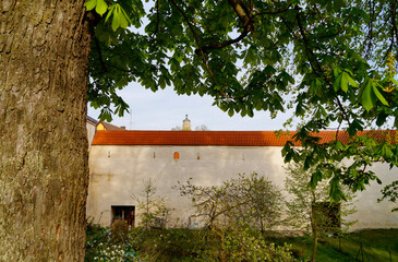 a beautiful ancient Bavarian town of Noerdlingen with its half-timbered houses and Saint George's...