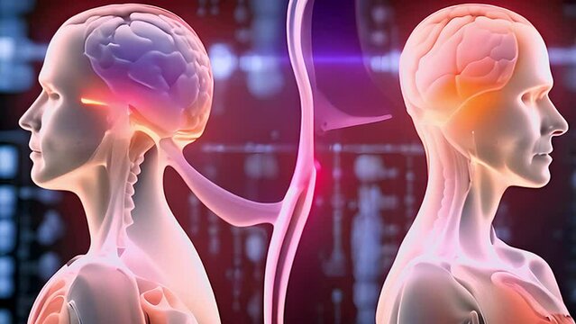 Computerized Human Body Displaying Highlighted Brain