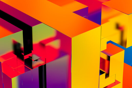 Vibrant 3d geometric shapes abstract background