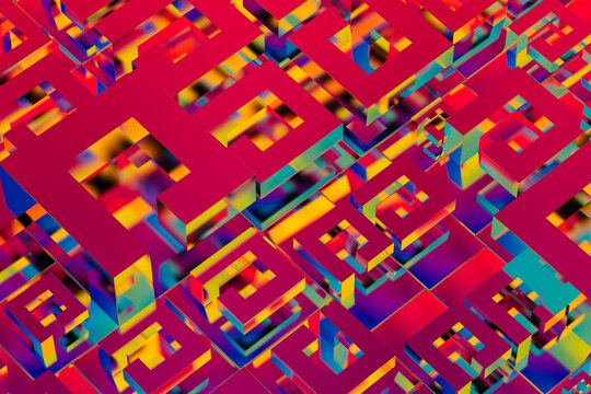 Vibrant 3d geometric shapes abstract background