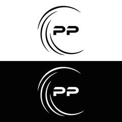 PP logo. P P design. White PP letter. PP, P P letter logo design. P P letter logo design in FIVE, FOUR, THREE, style. letter logo set in one artboard. P P letter logo vector design.