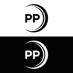 PP logo. P P design. White PP letter. PP, P P letter logo design. P P letter logo design in FIVE, FOUR, THREE, style. letter logo set in one artboard. P P letter logo vector design.