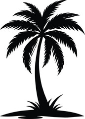Black Silhouette of Palm Tree Perfect for Designs