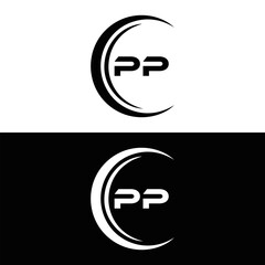 PP logo. P P design. White PP letter. PP, P P letter logo design. P P letter logo design in FIVE, FOUR, THREE, style. letter logo set in one artboard. P P letter logo vector design.