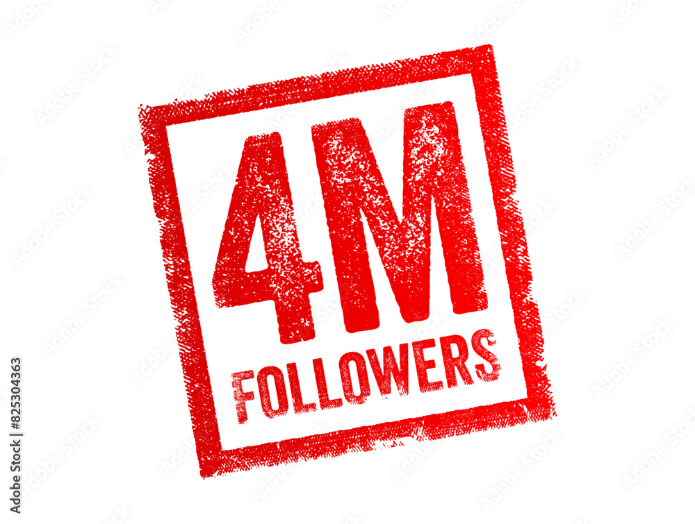 Wall mural 4 million followers - the number of individuals who have subscribed to or are connected with a parti - Wall murals