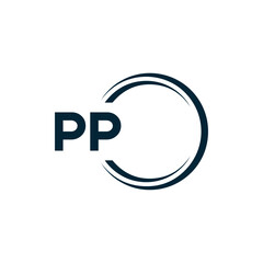 Fototapeta premium PP logo. P P design. White PP letter. PP, P P letter logo design. P P letter logo design in FIVE, FOUR, THREE, style. letter logo set in one artboard. P P letter logo vector design.