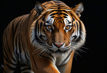 Obraz premium Portrait of a Tiger with a black background