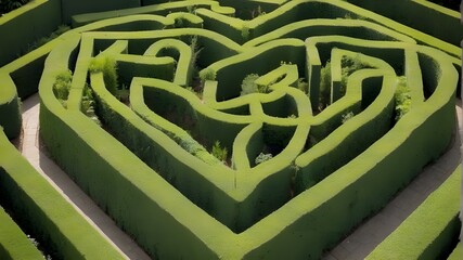 heart shape green hedge maze