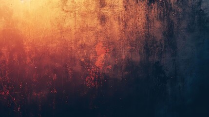 grungy abstract background with grainy noise texture and warm color gradient shining bright light effect
