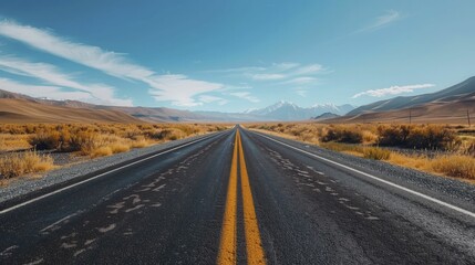 Road trip, scenic drive with beautiful landscapes, adventurous and picturesque, bright daylight