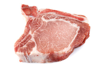 Pork entrecote isolated on a white background.