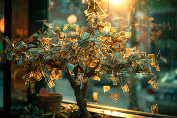 Money growing on a tree, business opportunity