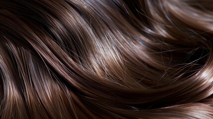Naklejka premium healthy shiny brown hair of aged model for hair care products