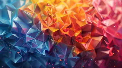 Geometric Symphony: Vibrant Abstract Polygonal Shapes with Gradients Background
