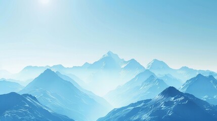 Majestic Mountain Landscape Under Clear Blue Sky