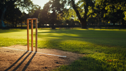Obraz premium cricket field on a sunny day