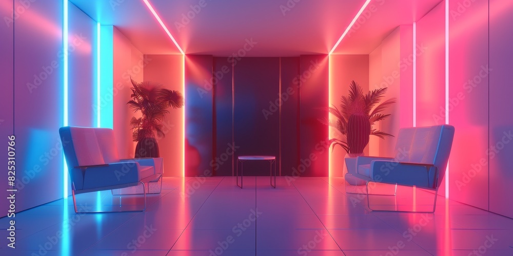 Sticker contemporary neon interior