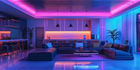 contemporary neon interior
