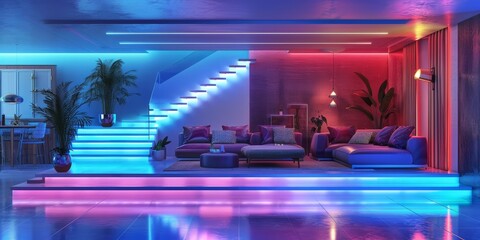 contemporary neon interior