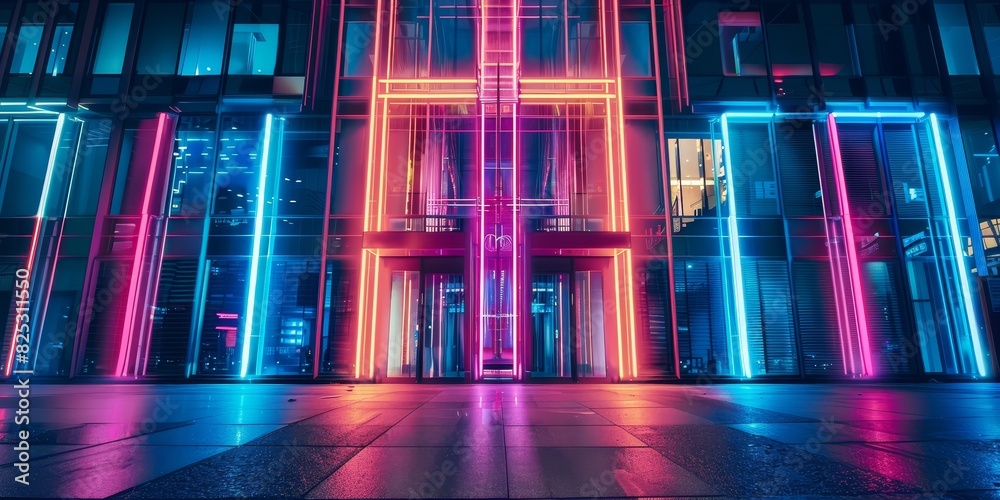 Canvas Prints neon architecture concept