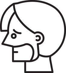 Beard Man Face Profile Icon
