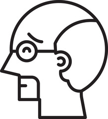 Bald Man Face Profile Icon
