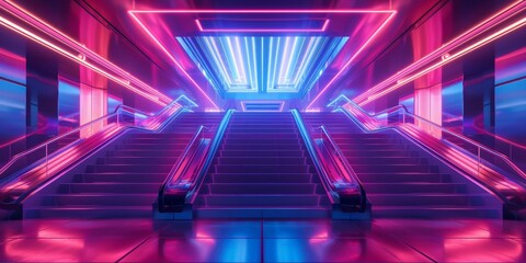 Fototapeta premium neon architecture concept