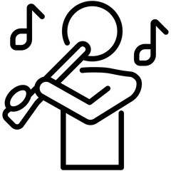 flute line icon