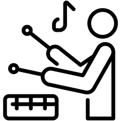 drummer line icon