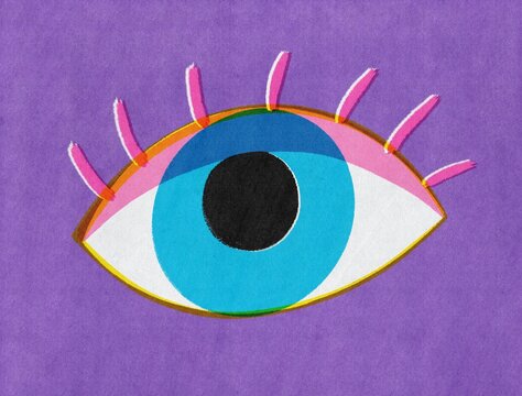 Eye looking. Surveillance, control concept